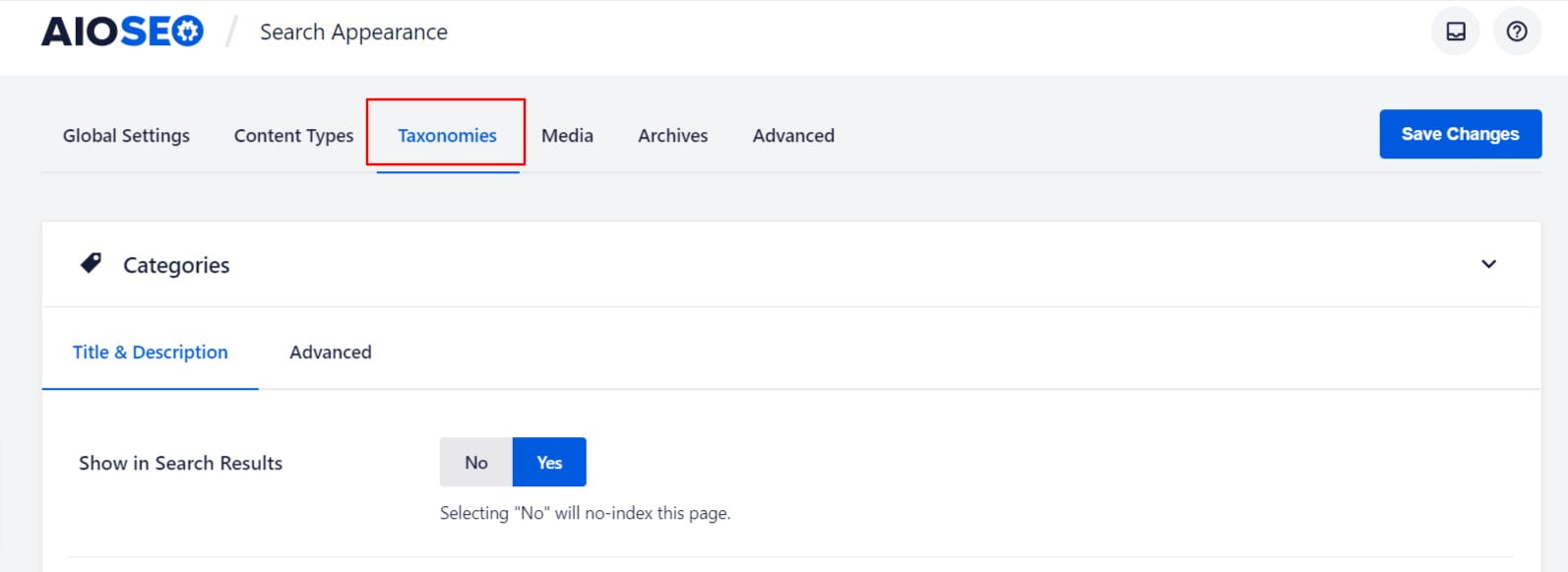 Taxonomies Setting