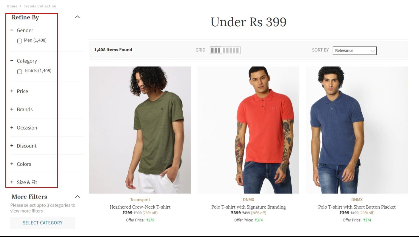 Product Filtering and Sorting