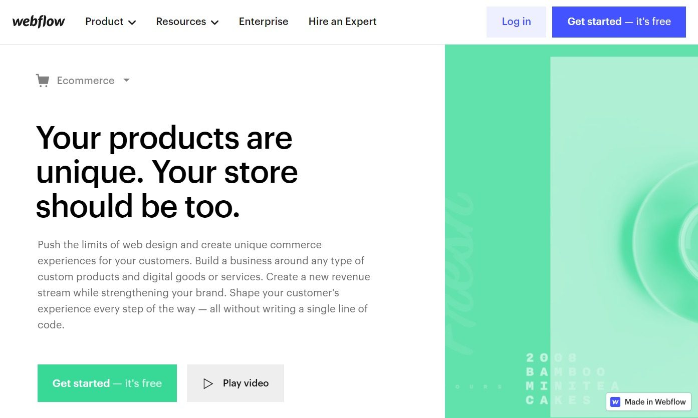 Webflow Ecommerce - Your products are unique. Your store should be too