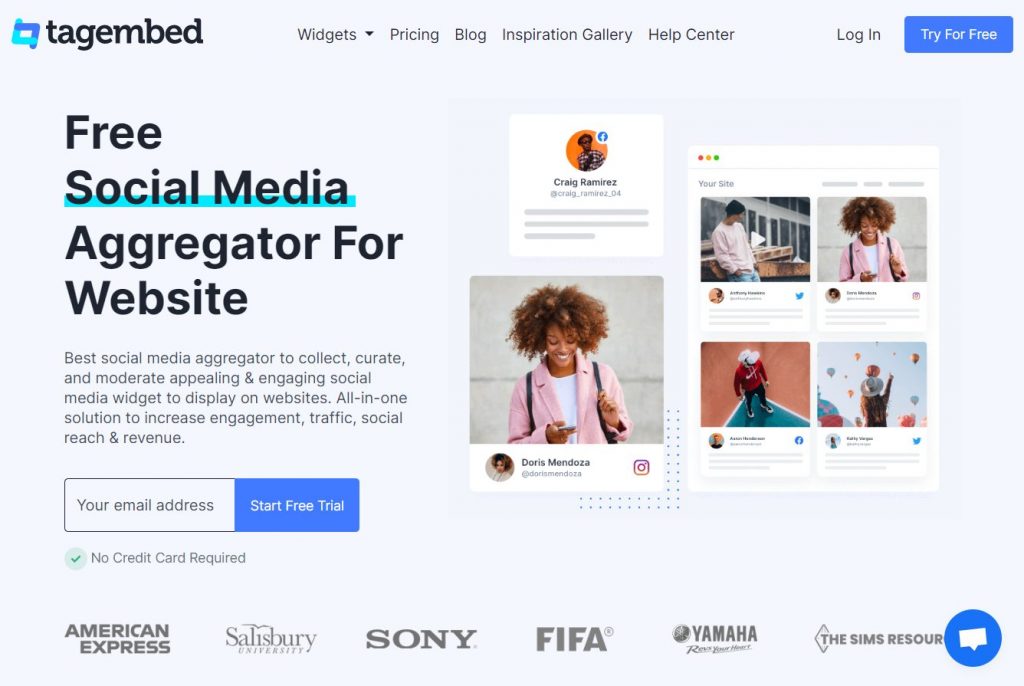 Tagembed Free Social Media Aggregator
