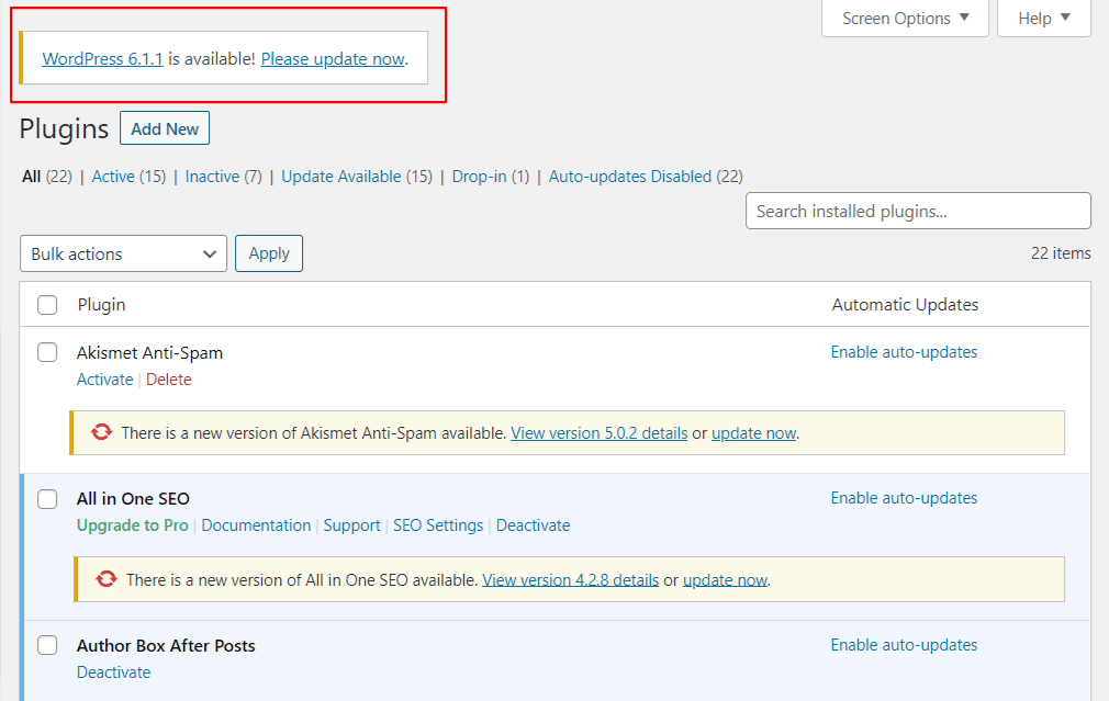 Update WordPress
