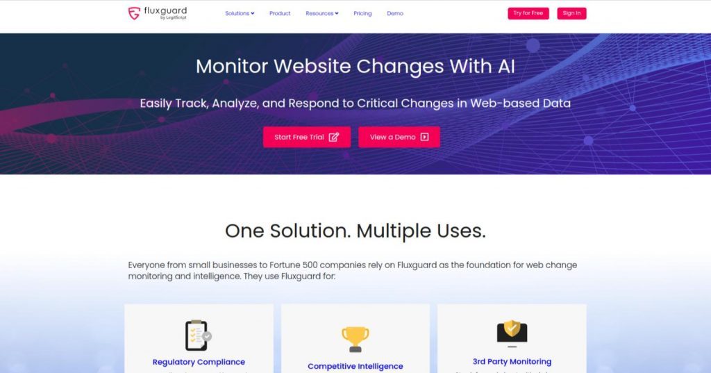 flux guard - website change monitoring tools